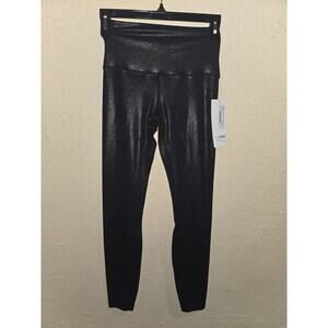 Lululemon High Rise Align Pant 28” Womens Radiant Foil Print, Black Shine, 4